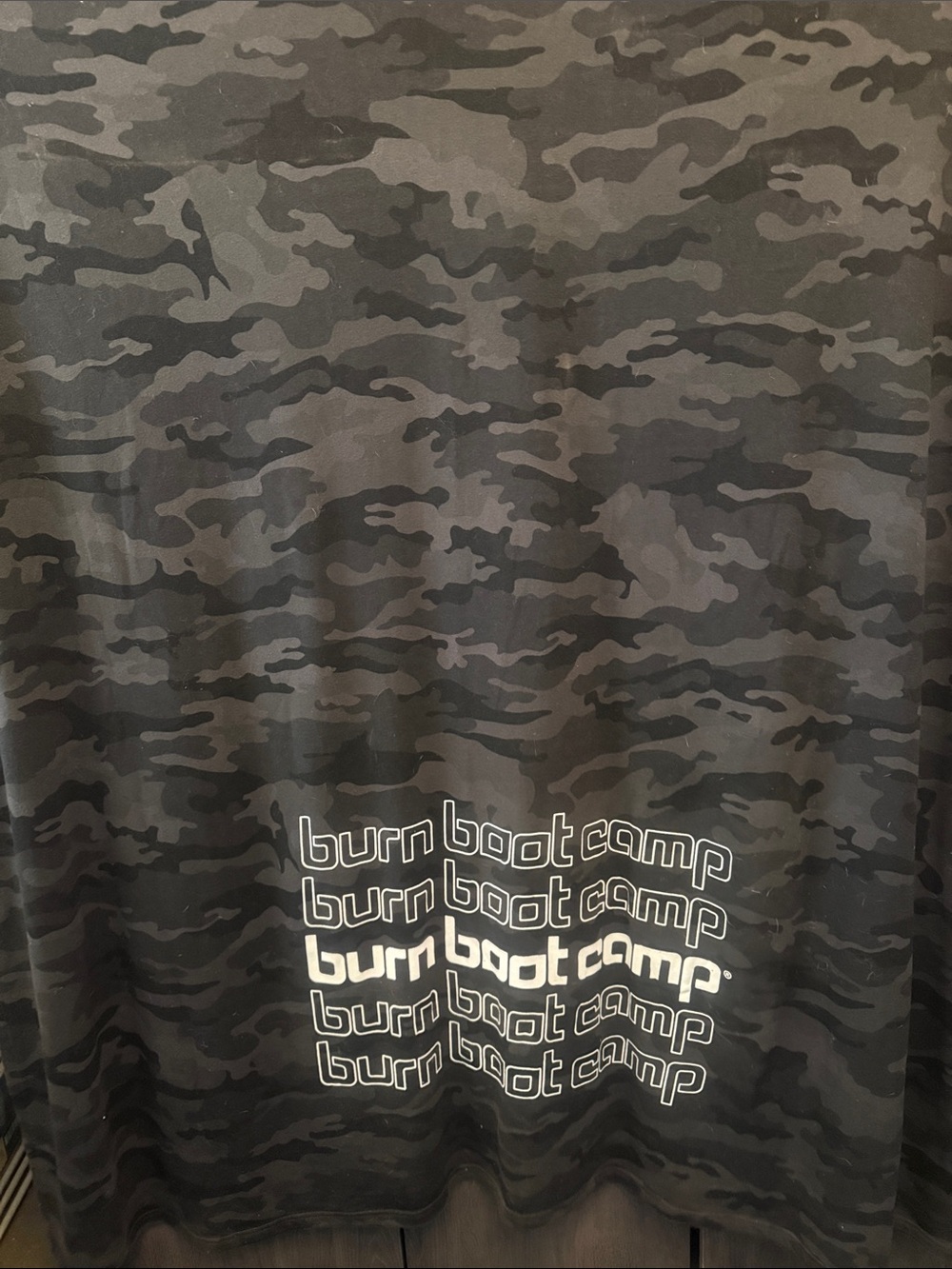 Burn Boot Camp Black Camo Throw Blanket